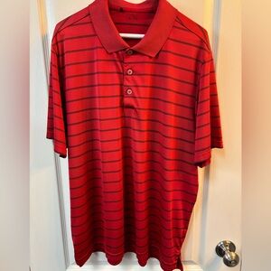 ADIDAS Men's Pullover Golf Polo Shirt Athletic Red Polyester Size Large Collared